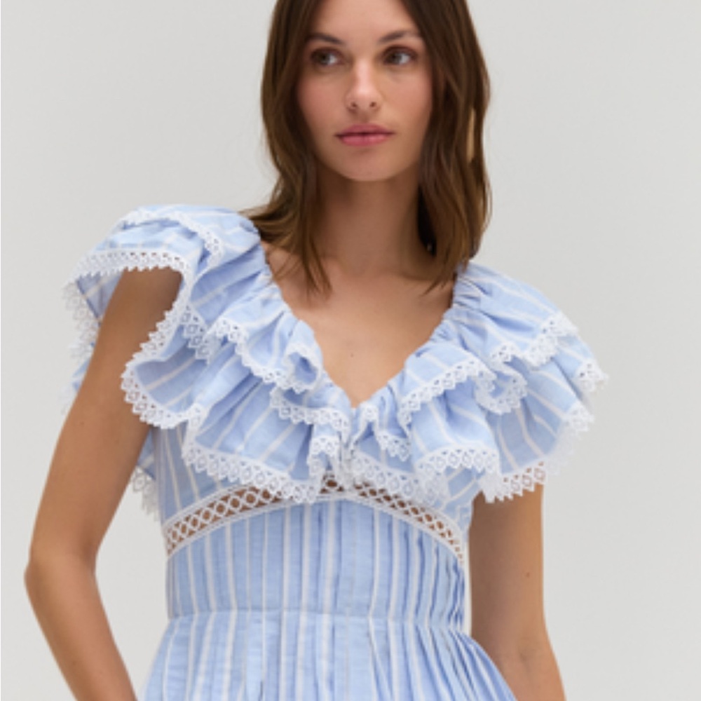PatBO Marine Linen Peplum Top